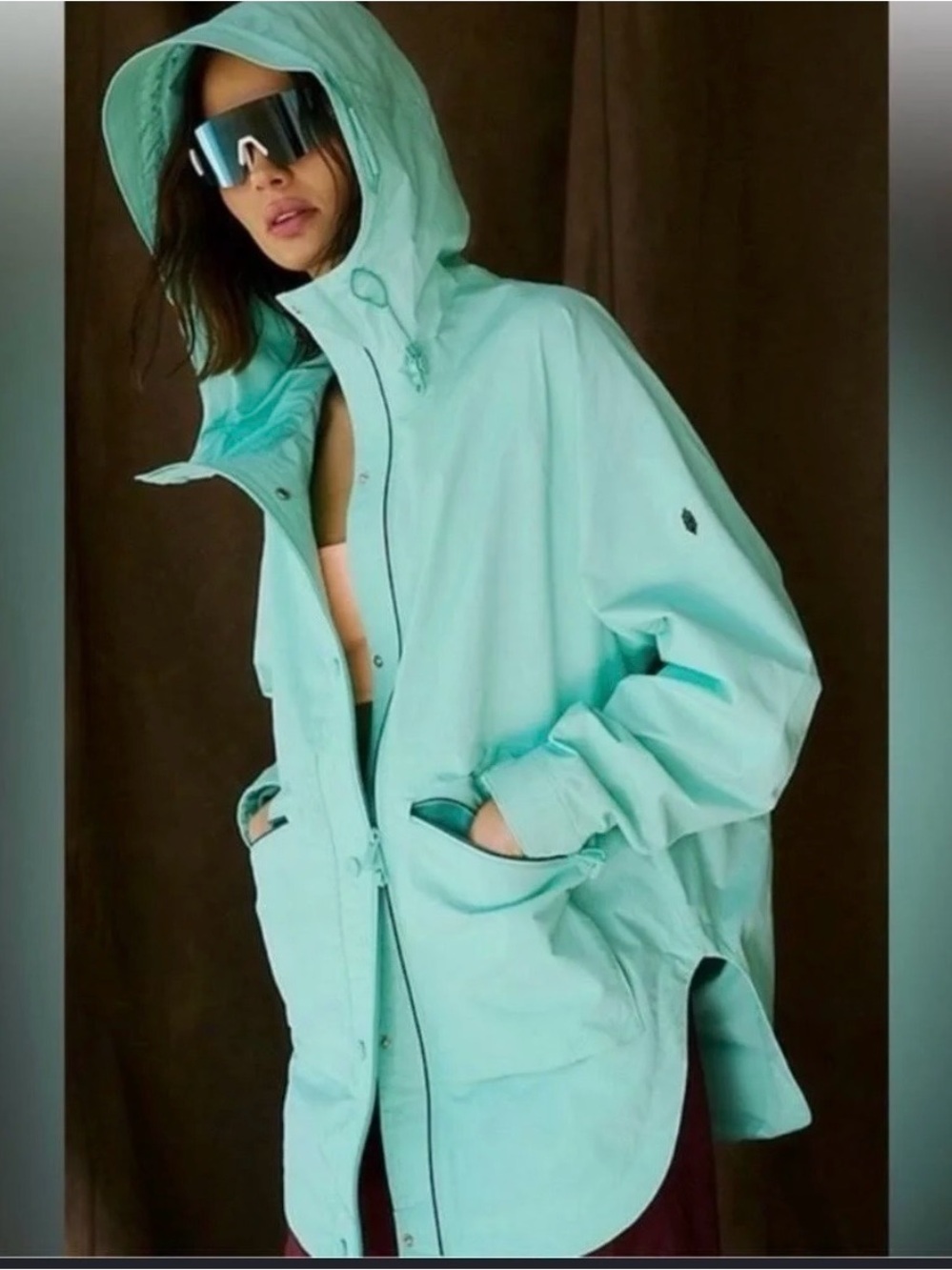 Free People Singin' In The Rain Packable Jacket. Hot turquoise